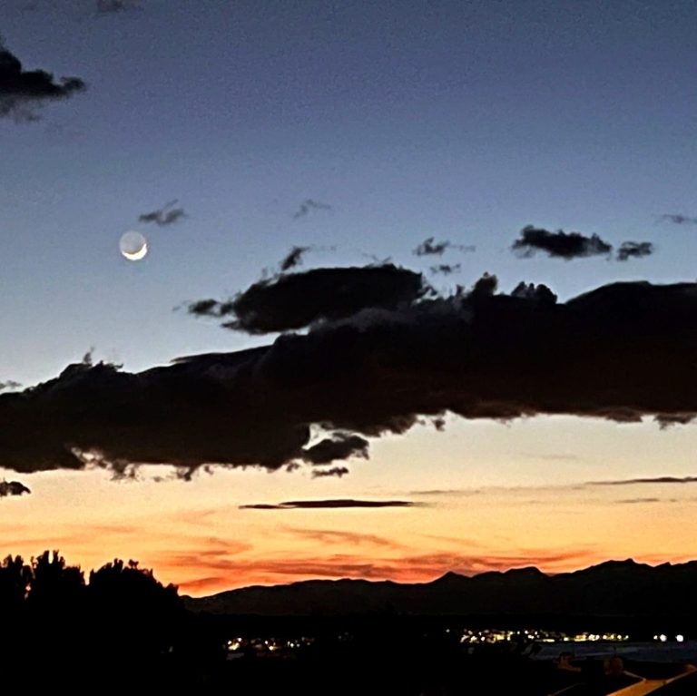 die Bucht von Alcudia gestern Abend Neumond beschienen